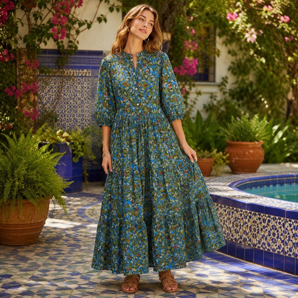 Mod's Mahal Cottagecore Floral Maxi Dress Size Small Prairie Romantic Farmcore - Picture 8 of 8
